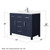 Wyndham WCG242442SBNCCUNSMXX Beckett 42 Inch Single Bathroom Vanity in Dark Blue, Carrara Cultured Marble Countertop, Undermount Square Sink, Brushed Nickel Trim