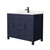 Wyndham WCG242442SBBCCUNSMXX Beckett 42 Inch Single Bathroom Vanity in Dark Blue, Carrara Cultured Marble Countertop, Undermount Square Sink, Matte Black Trim