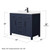 Wyndham WCG242442SBBCCUNSMXX Beckett 42 Inch Single Bathroom Vanity in Dark Blue, Carrara Cultured Marble Countertop, Undermount Square Sink, Matte Black Trim
