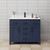 Wyndham WCG242442SBBWCUNSMXX Beckett 42 Inch Single Bathroom Vanity in Dark Blue, White Cultured Marble Countertop, Undermount Square Sink, Matte Black Trim