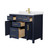 Wyndham WCG242442SBLWCUNSMXX Beckett 42 Inch Single Bathroom Vanity in Dark Blue, White Cultured Marble Countertop, Undermount Square Sink, No Mirror