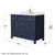 Wyndham WCG242442SBLWCUNSMXX Beckett 42 Inch Single Bathroom Vanity in Dark Blue, White Cultured Marble Countertop, Undermount Square Sink, No Mirror