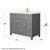 Wyndham WCG242442SGGCCUNSMXX Beckett 42 Inch Single Bathroom Vanity in Dark Gray, Carrara Cultured Marble Countertop, Undermount Square Sink, Brushed Gold Trim