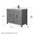 Wyndham WCG242442SGBWCUNSMXX Beckett 42 Inch Single Bathroom Vanity in Dark Gray, White Cultured Marble Countertop, Undermount Square Sink, Matte Black Trim