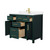 Wyndham WCG242442SGDCCUNSMXX Beckett 42 Inch Single Bathroom Vanity in Green, Carrara Cultured Marble Countertop, Undermount Square Sink, Brushed Gold Trim