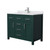 Wyndham WCG242442SGEWCUNSMXX Beckett 42 Inch Single Bathroom Vanity in Green, White Cultured Marble Countertop, Undermount Square Sink, Brushed Nickel Trim