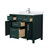 Wyndham WCG242442SGEWCUNSMXX Beckett 42 Inch Single Bathroom Vanity in Green, White Cultured Marble Countertop, Undermount Square Sink, Brushed Nickel Trim