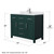 Wyndham WCG242442SGEWCUNSMXX Beckett 42 Inch Single Bathroom Vanity in Green, White Cultured Marble Countertop, Undermount Square Sink, Brushed Nickel Trim