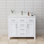 Wyndham WCG242442SWHCCUNSMXX Beckett 42 Inch Single Bathroom Vanity in White, Carrara Cultured Marble Countertop, Undermount Square Sink, No Mirror