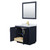 Wyndham WCF292936SBLCMUNSM34 Miranda 36 Inch Single Bathroom Vanity in Dark Blue, White Carrara Marble Countertop, Undermount Square Sink, Brushed Gold Trim, 34 Inch Mirror