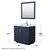 Wyndham WCF292936SBNCMUNSM34 Miranda 36 Inch Single Bathroom Vanity in Dark Blue, White Carrara Marble Countertop, Undermount Square Sink, Brushed Nickel Trim, 34 Inch Mirror