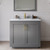 Wyndham WCF292936SGGCMUNSM34 Miranda 36 Inch Single Bathroom Vanity in Dark Gray, White Carrara Marble Countertop, Undermount Square Sink, Brushed Gold Trim, 34 Inch Mirror