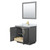 Wyndham WCF292936SGGCMUNSM34 Miranda 36 Inch Single Bathroom Vanity in Dark Gray, White Carrara Marble Countertop, Undermount Square Sink, Brushed Gold Trim, 34 Inch Mirror