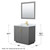 Wyndham WCF292936SGGCMUNSM34 Miranda 36 Inch Single Bathroom Vanity in Dark Gray, White Carrara Marble Countertop, Undermount Square Sink, Brushed Gold Trim, 34 Inch Mirror