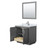 Wyndham WCF292936SKGCMUNSM34 Miranda 36 Inch Single Bathroom Vanity in Dark Gray, White Carrara Marble Countertop, Undermount Square Sink, Brushed Nickel Trim, 34 Inch Mirror