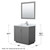 Wyndham WCF292936SKGCMUNSM34 Miranda 36 Inch Single Bathroom Vanity in Dark Gray, White Carrara Marble Countertop, Undermount Square Sink, Brushed Nickel Trim, 34 Inch Mirror