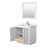 Wyndham WCF292936SWHCMUNSM34 Miranda 36 Inch Single Bathroom Vanity in White, White Carrara Marble Countertop, Undermount Square Sink, Brushed Nickel Trim, 34 Inch Mirror