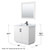 Wyndham WCF292936SWBCMUNSM34 Miranda 36 Inch Single Bathroom Vanity in White, White Carrara Marble Countertop, Undermount Square Sink, Matte Black Trim, 34 Inch Mirror