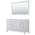 Wyndham WCV252560DWHCXSXXM58 Daria 60 Inch Double Bathroom Vanity in White, No Countertop, No Sink, and 58 Inch Mirror