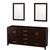 Wyndham WCS141472DESCXSXXM24 Sheffield 72 Inch Double Bathroom Vanity in Espresso, No Countertop, No Sinks, and 24 Inch Mirrors