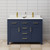 Wyndham WCG242448DBLCCUNSMXX Beckett 48 Inch Double Bathroom Vanity in Dark Blue, Carrara Cultured Marble Countertop, Undermount Square Sinks, Brushed Gold Trim