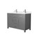 Wyndham WCG242448DKGCCUNSMXX Beckett 48 Inch Double Bathroom Vanity in Dark Gray, Carrara Cultured Marble Countertop, Undermount Square Sinks, Brushed Nickel Trim