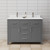 Wyndham WCG242448DKGCCUNSMXX Beckett 48 Inch Double Bathroom Vanity in Dark Gray, Carrara Cultured Marble Countertop, Undermount Square Sinks, Brushed Nickel Trim
