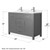 Wyndham WCG242448DKGCCUNSMXX Beckett 48 Inch Double Bathroom Vanity in Dark Gray, Carrara Cultured Marble Countertop, Undermount Square Sinks, Brushed Nickel Trim