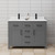 Wyndham WCG242448DGBCCUNSMXX Beckett 48 Inch Double Bathroom Vanity in Dark Gray, Carrara Cultured Marble Countertop, Undermount Square Sinks, Matte Black Trim