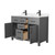 Wyndham WCG242448DGBCCUNSMXX Beckett 48 Inch Double Bathroom Vanity in Dark Gray, Carrara Cultured Marble Countertop, Undermount Square Sinks, Matte Black Trim