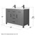 Wyndham WCG242448DGBCCUNSMXX Beckett 48 Inch Double Bathroom Vanity in Dark Gray, Carrara Cultured Marble Countertop, Undermount Square Sinks, Matte Black Trim