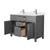 Wyndham WCG242448DKGWCUNSMXX Beckett 48 Inch Double Bathroom Vanity in Dark Gray, White Cultured Marble Countertop, Undermount Square Sinks, Brushed Nickel Trim