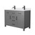 Wyndham WCG242448DGBWCUNSMXX Beckett 48 Inch Double Bathroom Vanity in Dark Gray, White Cultured Marble Countertop, Undermount Square Sinks, Matte Black Trim