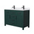 Wyndham WCG242448DGKWCUNSMXX Beckett 48 Inch Double Bathroom Vanity in Green, White Cultured Marble Countertop, Undermount Square Sinks, Matte Black Trim