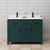 Wyndham WCG242448DGKWCUNSMXX Beckett 48 Inch Double Bathroom Vanity in Green, White Cultured Marble Countertop, Undermount Square Sinks, Matte Black Trim