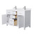 Wyndham WCG242448DWHWCUNSMXX Beckett 48 Inch Double Bathroom Vanity in White, White Cultured Marble Countertop, Undermount Square Sinks, Brushed Nickel Trim