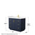 Wyndham WCF292942SBLC2UNSMXX Miranda 42 Inch Single Bathroom Vanity in Dark Blue, Light-Vein Carrara Cultured Marble Countertop, Undermount Square Sink, Brushed Gold Trim