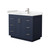 Wyndham WCF292942SBNC2UNSMXX Miranda 42 Inch Single Bathroom Vanity in Dark Blue, Light-Vein Carrara Cultured Marble Countertop, Undermount Square Sink, Brushed Nickel Trim