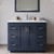 Wyndham WCF292942SBNC2UNSMXX Miranda 42 Inch Single Bathroom Vanity in Dark Blue, Light-Vein Carrara Cultured Marble Countertop, Undermount Square Sink, Brushed Nickel Trim