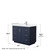 Wyndham WCF292942SBNC2UNSMXX Miranda 42 Inch Single Bathroom Vanity in Dark Blue, Light-Vein Carrara Cultured Marble Countertop, Undermount Square Sink, Brushed Nickel Trim