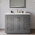 Wyndham WCF292942SGGC2UNSMXX Miranda 42 Inch Single Bathroom Vanity in Dark Gray, Light-Vein Carrara Cultured Marble Countertop, Undermount Square Sink, Brushed Gold Trim