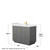 Wyndham WCF292942SGGC2UNSMXX Miranda 42 Inch Single Bathroom Vanity in Dark Gray, Light-Vein Carrara Cultured Marble Countertop, Undermount Square Sink, Brushed Gold Trim