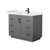 Wyndham WCF292942SGBC2UNSMXX Miranda 42 Inch Single Bathroom Vanity in Dark Gray, Light-Vein Carrara Cultured Marble Countertop, Undermount Square Sink, Matte Black Trim