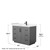 Wyndham WCF292942SGBC2UNSMXX Miranda 42 Inch Single Bathroom Vanity in Dark Gray, Light-Vein Carrara Cultured Marble Countertop, Undermount Square Sink, Matte Black Trim