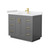Wyndham WCF292942SGGWCUNSMXX Miranda 42 Inch Single Bathroom Vanity in Dark Gray, White Cultured Marble Countertop, Undermount Square Sink, Brushed Gold Trim