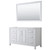 Wyndham WCV252560SWHCXSXXM58 Daria 60 Inch Single Bathroom Vanity in White, No Countertop, No Sink, and 58 Inch Mirror
