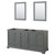 Wyndham WCS202072DKGCXSXXM24 Deborah 72 Inch Double Bathroom Vanity in Dark Gray, No Countertop, No Sinks, and 24 Inch Mirrors