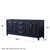 Wyndham WCV252580DBLCXSXXM24 Daria 80 Inch Double Bathroom Vanity in Dark Blue, No Countertop, No Sink, 24 Inch Mirrors