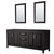 Wyndham WCV252580DDECXSXXM24 Daria 80 Inch Double Bathroom Vanity in Dark Espresso, No Countertop, No Sink, and 24 Inch Mirrors