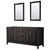 Wyndham WCV252572DDECXSXXM24 Daria 72 Inch Double Bathroom Vanity in Dark Espresso, No Countertop, No Sink, and 24 Inch Mirrors